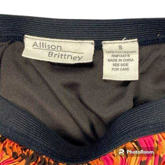 Allison Brittney Maxi Skirt Women S Orange Red Abstract Print Boho Beach Coastal - Picture 5 of 7